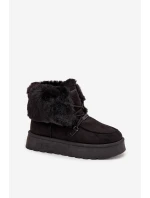 Dámské Sněhule Na Platformě S Kožešinou A Šněrováním Big Star model 21705911 Černé - Big Star Shoes