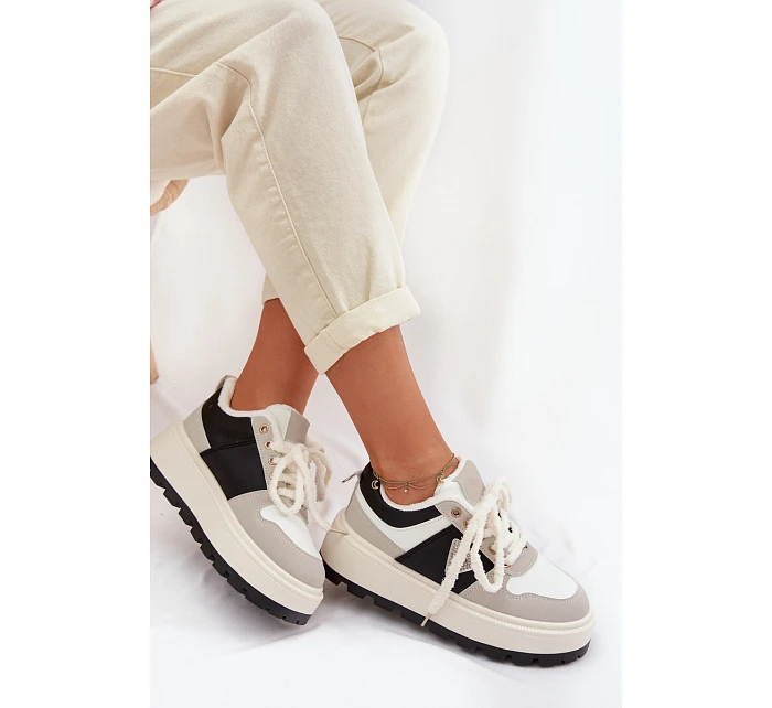 Dámské tenisky na platformě šedé model 22039752 - Boto