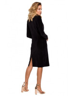 Sametové šaty s límečkem černé model 18003852 - Moe