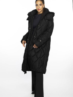 Čierna dlhá prešívaná zimná bunda s kapucňou Ann Gissy (AG9-9001)