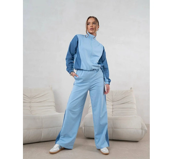 Mikinový set mikina na zips + široké nohavice modrá (821151) Mikinový set mikina na zips + široké nohavice modrá (821151)