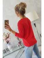 Halenka s potiskem model 18744208 červená - K-Fashion