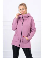 Zateplená mikina s prodlouženými zády a kapsami tmavě růžová Zateplená mikina s prodlouženými zády a kapsami tmavě růžová
