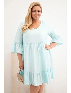 Dámske šaty z viskózy v nadmernej veľkosti s lemovaním Azura Mint