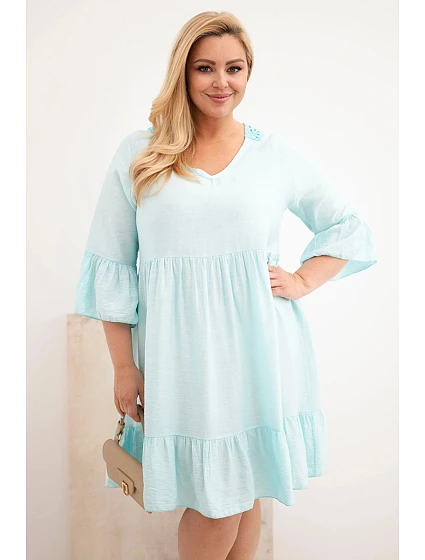 Dámske šaty z viskózy v nadmernej veľkosti s lemovaním Azura Mint