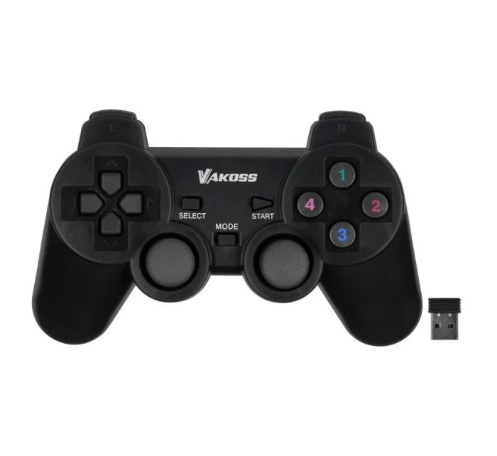 VAKOSS BEZDRÔTOVÝ USB GAMEPAD S DVOJITÝM NÁRAZOM, PC/PS3, DIGITÁLNY A ANALÓGOVÝ REŽIM, GP-4705BK ČIERNY VAKOSS BEZDRÔTOVÝ USB GAMEPAD S DVOJITÝM NÁRAZOM, PC/PS3, DIGITÁLNY A ANALÓGOVÝ REŽIM, GP-4705BK ČIERNY