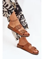 Dámské sandály na korkové platformě s přezkami Camel model 21704312 - EVENTO Dámské sandály na korkové platformě s přezkami Camel model 21704312 - EVENTO