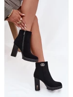 Ocieplane Botki Damskie Na Słupku Z Ozdobnym Detalem Czarne Vessara Ocieplane Botki Damskie Na Słupku Z Ozdobnym Detalem Czarne Vessara