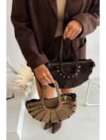 Kabelka z přírodního semiše béžová Tialine