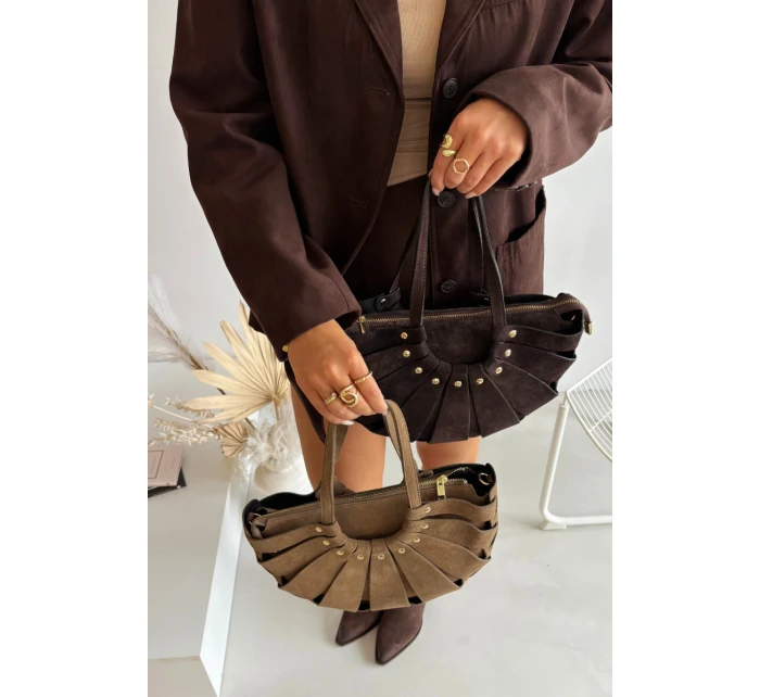 Kabelka z přírodního semiše béžová Tialine