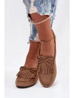 Dámské mokasíny s třásněmi světle hnědé Janelisse