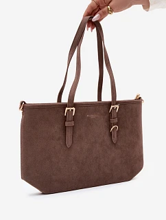 Taška Shopper z imitace semiše Taupe model 22221031 - Flora&Co