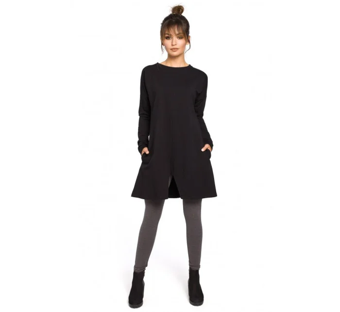 model 15096767 Tunika s předním rozparkem černá - BeWear