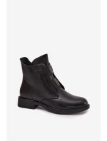 Dámske zateplené čižmy Tavressa - čierne, s nízkym podpätkom a ozdobami Dámske zateplené čižmy Tavressa - čierne, s nízkym podpätkom a ozdobami