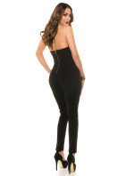 Sexy Neckholder-Overall with lace & chain