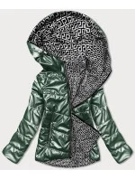 Oboustranná zelená dámská bunda s kapucí model 17099279 - S'WEST Oboustranná zelená dámská bunda s kapucí model 17099279 - S'WEST