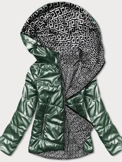 Oboustranná zelená dámská bunda s kapucí model 17099279 - S'WEST