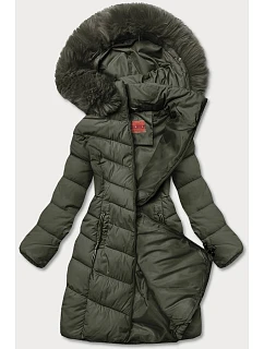Zimná bunda s kapucňou khaki (ty045-29)