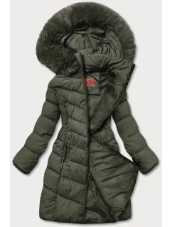 ZIMOWA KURTKA Z KAPTUREM KHAKI model 21244567 - YES!PINK