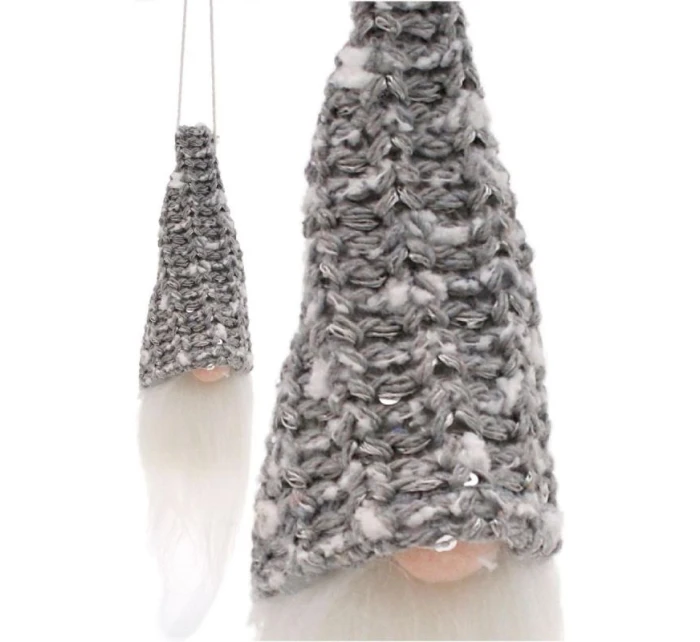 DEKORATÍVNY PRÍVESOK SANTA CLAUS 11CM FLITRE SIVÉ