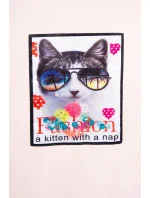 3D mačacie grafické šaty púdrovo ružové 3D mačacie grafické šaty púdrovo ružové