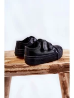 Dětské kožené tenisky na suchý zip BIG STAR model 21594872 Černá - Big Star Shoes