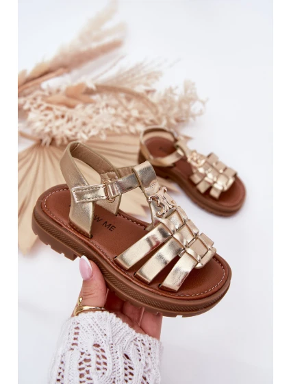 Dívčí sandály s detailem zlaté model 21700992 - Boto