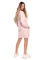 M676 Svetrová tunika so zipsami - cukríkovo ružová