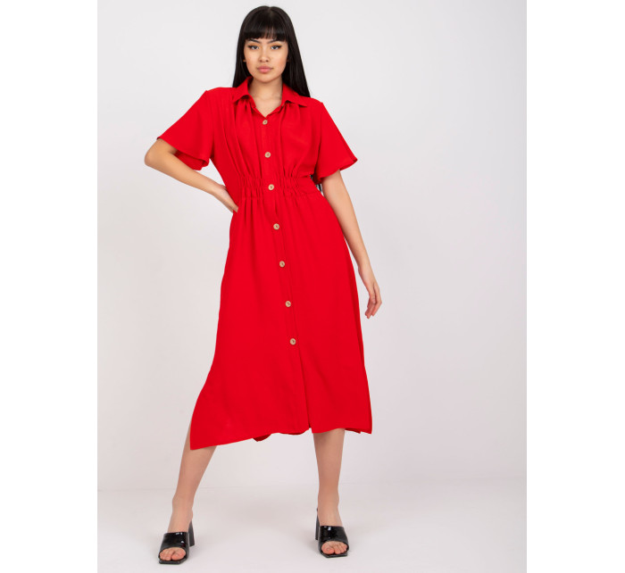 Červené midi šaty RUE PARIS