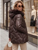 Dámska zimná bunda LOVEINSIDE, prešívaná s kožušinovým lemom, fialová, FashionStreet TY5814 Dámska zimná bunda LOVEINSIDE, prešívaná s kožušinovým lemom, fialová, FashionStreet TY5814