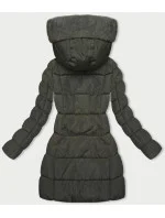 Zimná bunda v khaki farbe s kapucňou (2M-231)