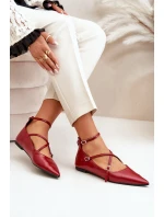 Dámské baleríny se a pásky bordové model 21670189 - Boto Dámské baleríny se a pásky bordové model 21670189 - Boto