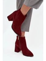 Dámské boty na podpatku se zlatým detailem Čokoládové model 21712915 - Zazoo