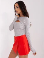 Sweter PM SW model 18959501 jasny szary - FPrice Sweter PM SW model 18959501 jasny szary - FPrice