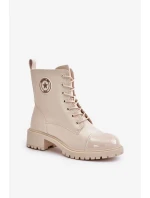 Dámske členkové šnurovacie topánky 089 model 201747 Ecru - Super Me Dámske členkové šnurovacie topánky 089 model 201747 Ecru - Super Me