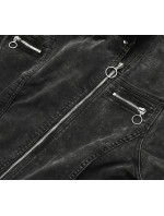 Čierna dámska džínsová oversize bunda (5721K)