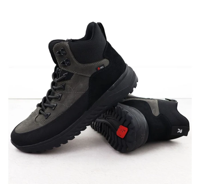 Šedé pánské kožené nepromokavé tenisky model 21906044 - Rieker