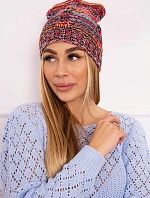 Fleecová čiapka Klaudia K255 oranžová+červená