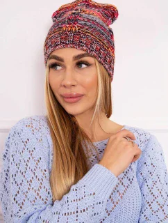 Fleecová čiapka Klaudia K255 oranžová+červená