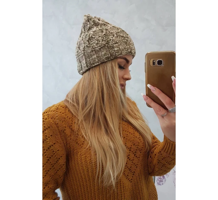 Dámska čiapka Eliza K205 cappuccino+light khaki Dámska čiapka Eliza K205 cappuccino+light khaki
