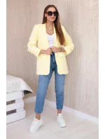 Bunda s klopami elegantná žltá Bunda s klopami elegantná žltá