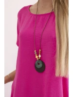 Šaty s vreckami a príveskom ružovej farby Šaty s vreckami a príveskom ružovej farby