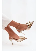 Lodičky s  a mašlí zlaté model 21715231 - Boto