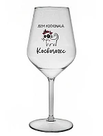 JSEM KOČKONALÁ. KOČKOROŽEC - čirá nerozbitná sklenice na víno 470 ml