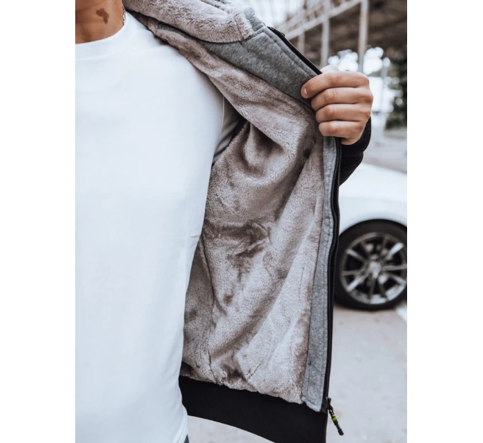 Pánska zateplená mikina s potlačou čierna FashionStreet BX5613