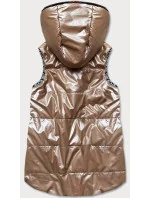 Svetlo hnedá dámska rozšírená obojstranná vesta (B8006-46)