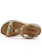 Dámske sandále na podpätku béžové Artiker 58C0001