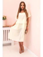 Dámské bavlněné šaty s volným střihem žlutý