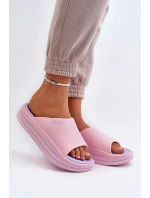 Klapki Damskie Na Platformie Big Star NN274A035 Różowe Klapki Damskie Na Platformie Big Star NN274A035 Różowe
