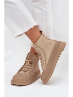 Wysokie Trampki Damskie Ocieplane Big Star OO274A356 Beżowe